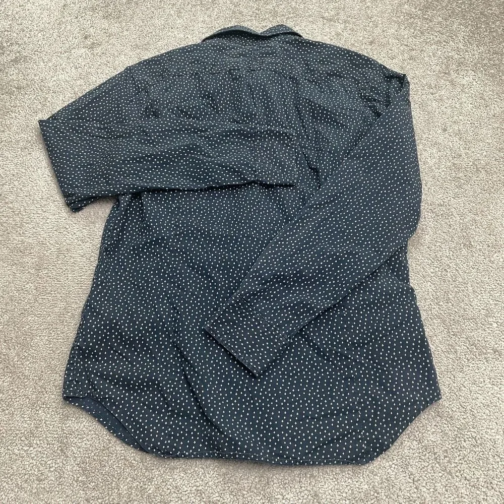 Banana Republic Custom Wash Shirt Mens Medium Blue Grant Fit Printed Cotton Top